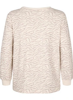 Zizzi Long-sleeved Velour Blouse With Print -Chic Soldes M70020A 2122 Back