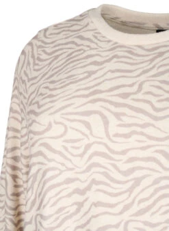 Zizzi Long-sleeved Velour Blouse With Print -Chic Soldes M70020A 2122 Details1