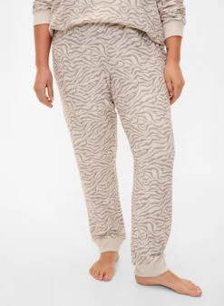 Zizzi Printed Velour Pants -Chic Soldes M70020B 2122 ModelDetail1