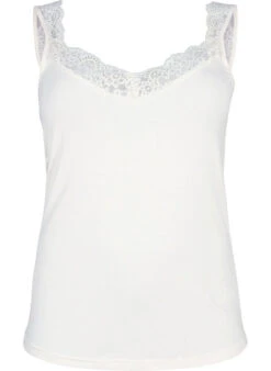 Zizzi Viscose Top With Lace Edge -Chic Soldes M70024C 1103 Front