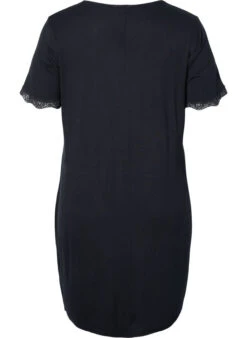 Zizzi Short-sleeved Viscose Nightie With Lace Edges -Chic Soldes M70026B 0199 Back