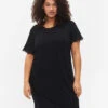 Zizzi Short-sleeved Viscose Nightie With Lace Edges -Chic Soldes M70026B 0199 ModelFront
