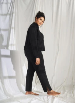 Zizzi Trousers In Modal Mix With Slit