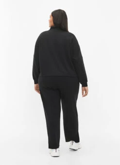Zizzi Trousers In Modal Mix With Slit -Chic Soldes M70055B 0199 ModelBack