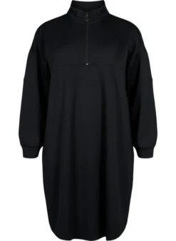 Zizzi Sweatdress In Modal Mix With High Neck -Chic Soldes M70055C 0199 Front