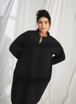 Zizzi Sweatdress In Modal Mix With High Neck