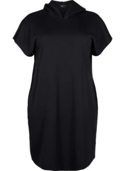 Zizzi Short Sleeve Sweat Dress In Modal Mix -Chic Soldes M70055G 0199 Front