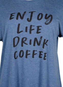 Zizzi Short Sleeve Nightgown With Text Print -Chic Soldes M70056A 1465 Details1