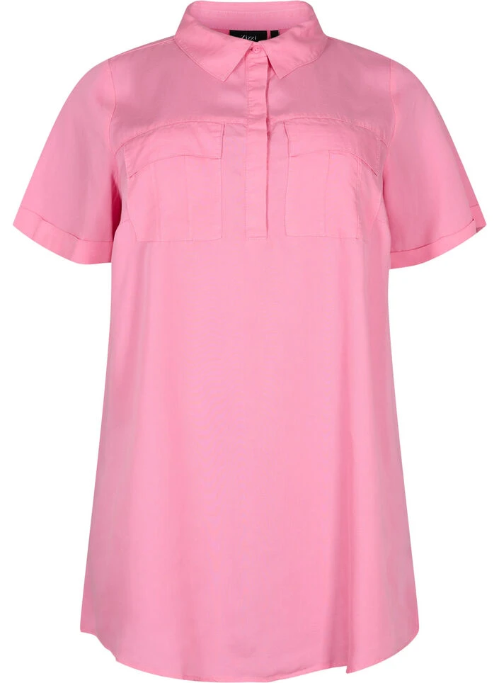 Zizzi Short-sleeved Tunic In Lyocell (TENCEL™) 6 Zizzi Short-sleeved Tunic In Lyocell (TENCEL™) – Image 4