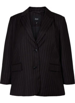 Zizzi Pinstripe Blazer -Chic Soldes M90017A 0199 Front