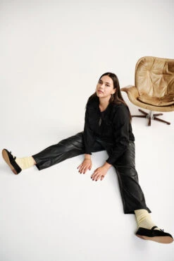 Zizzi Faux Leather Trousers With Pockets