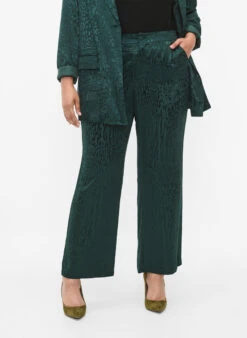 Zizzi Loose Viscose Pants With Tone-on-tone Print -Chic Soldes M90027B 0648 ModelDetail1