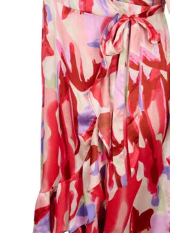 Zizzi Satin Wrap Dress With Print -Chic Soldes M90029A 0297 Details2