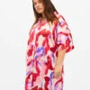 Zizzi Long Satin Shirt With Print -Chic Soldes M90029B 0297 ModelFront