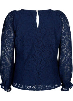 Zizzi Lace Blouse With Long Sleeves -Chic Soldes M90039B 1494 Back