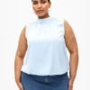 Zizzi Halterneck Party Top In Satin -Chic Soldes M90052A 0303 ModelFront