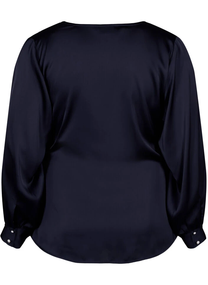 Zizzi Satin Party Blouse With Wrap 7 Zizzi Satin Party Blouse With Wrap – Image 5