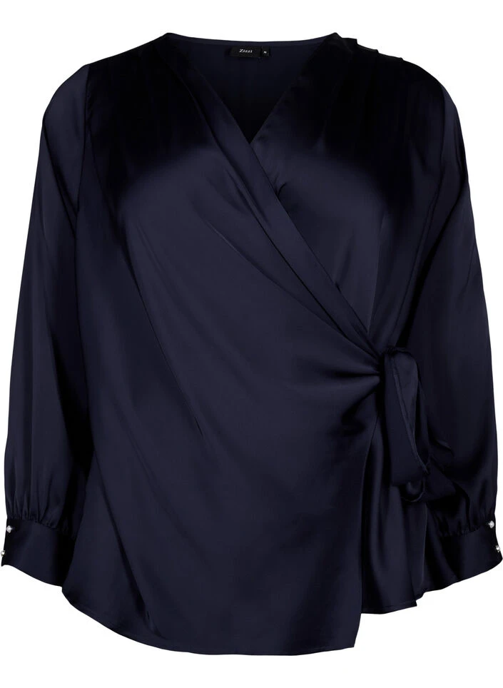 Zizzi Satin Party Blouse With Wrap 6 Zizzi Satin Party Blouse With Wrap – Image 4