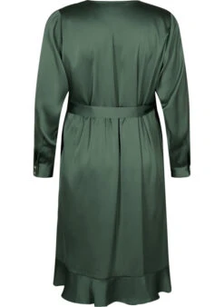 Zizzi Long Sleeve Satin Wrap Dress -Chic Soldes M90052E 0293 Back