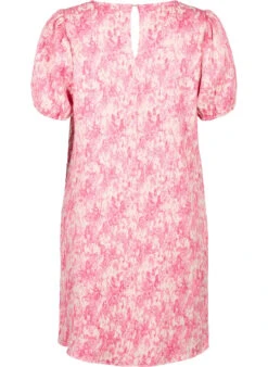 Zizzi Dress With Short Puff Sleeves -Chic Soldes M90055A 2373 Back