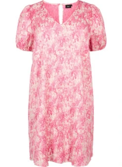 Zizzi Dress With Short Puff Sleeves -Chic Soldes M90055A 2373 Front