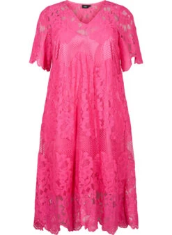 Zizzi Lace Dress With Short Sleeves -Chic Soldes M90066A 0308 Front