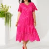 Zizzi Lace Dress With Short Sleeves -Chic Soldes M90066A 0308 ImageFront