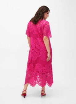 Zizzi Lace Dress With Short Sleeves -Chic Soldes M90066A 0308 ModelBack