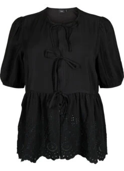 Zizzi Viscose Blouse With Embroidery Anglaise -Chic Soldes M90069A 0199 Front