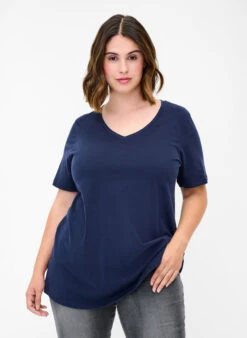 Zizzi Basic T-shirt With V-neck