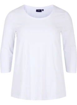 Zizzi Basic T-shirt With 3/4 Length Sleeves -Chic Soldes N00010C 1101 Front