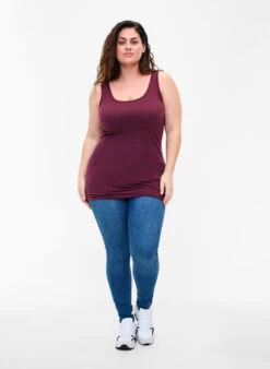 Zizzi Cotton Basic Top -Chic Soldes N00010E 1393 ModelFullBody