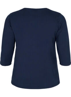 Zizzi Basic Cotton T-shirt With 3/4 Sleeves -Chic Soldes N00010L 1494 Back