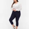 Zizzi 3/4 Length Basic Leggings -Chic Soldes N00011D 1496 ModelFront