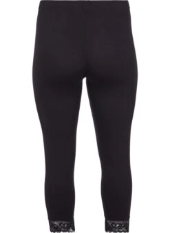 Zizzi Basic 3/4 Leggings With Lace Trim -Chic Soldes N00011K 0199 Back