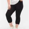 Zizzi Basic 3/4 Leggings In Viscose -Chic Soldes N00011V 0199 ModelFront