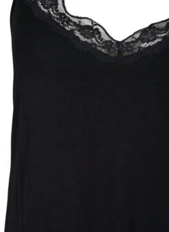 Zizzi Viscose Nightgown With Lace Trim -Chic Soldes N00012A 0199 Details1