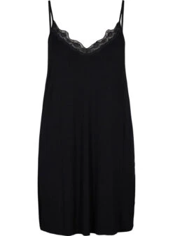 Zizzi Viscose Nightgown With Lace Trim -Chic Soldes N00012A 0199 Front