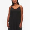 Zizzi Viscose Nightgown With Lace Trim -Chic Soldes N00012A 0199 ModelFront