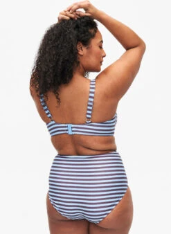 High-waisted Bikini Bottom With Stripes -Chic Soldes S00508E 9998 ModelBack