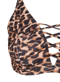 Leopard Print Bikini Bra With Thong Detail -Chic Soldes S00522E 9990 Details1