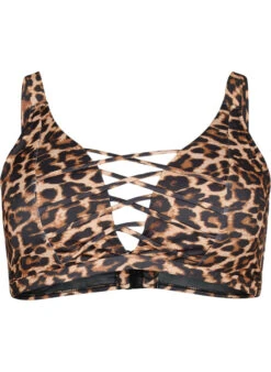 Leopard Print Bikini Bra With Thong Detail -Chic Soldes S00522E 9990 Front