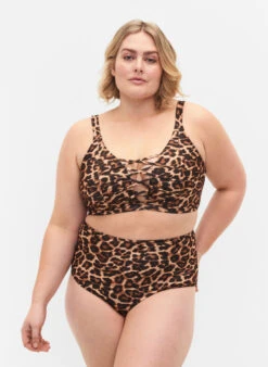 High Waisted Leopard Print Bikini Bottom