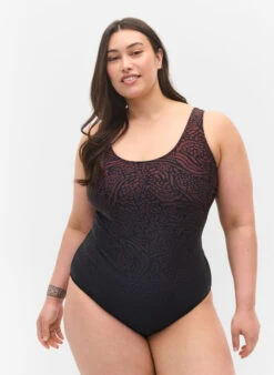 Patterned Swimsuit With Cross Back