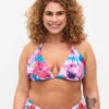 Triangle Bikini Bra With Print -Chic Soldes S00686B 9992 ModelFront