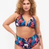Bikini Bottom With Print And High Waist -Chic Soldes S00686C 9991 ModelFront