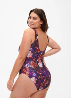 Swimsuit With Floral Print -Chic Soldes S00686E 9994 ModelBack