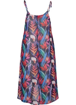 Floral Printed Beach Dress With Straps -Chic Soldes S00722B 9991 Front