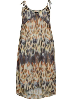 Leopard Printed Beach Dress With Straps -Chic Soldes S00722B 9992 Front