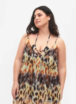 Leopard Printed Beach Dress With Straps -Chic Soldes S00722B 9992 ModelDetail1